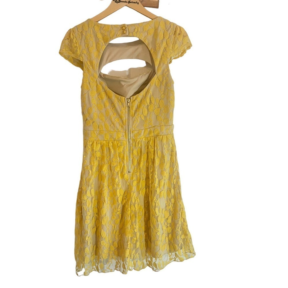 Xtraodinary Yellow Lace Evening Cocktail Dress Prom 11
